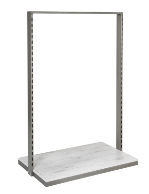 Mittelraumgondel IRON2 aus matt transparentem Metall, Maße 101×60×148 cm, Vorderansicht