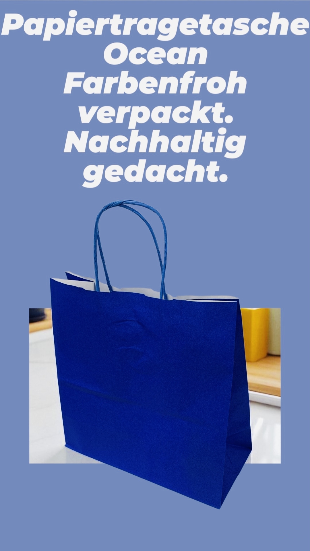 Papiertragetasche spring ocean mit Papierkordel,  25 Stück 