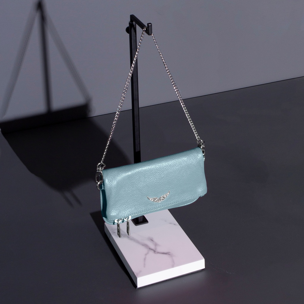 Handtaschenständer aus Metall in Schwarz Matt, höhenverstellbar von 45 bis 75 cm