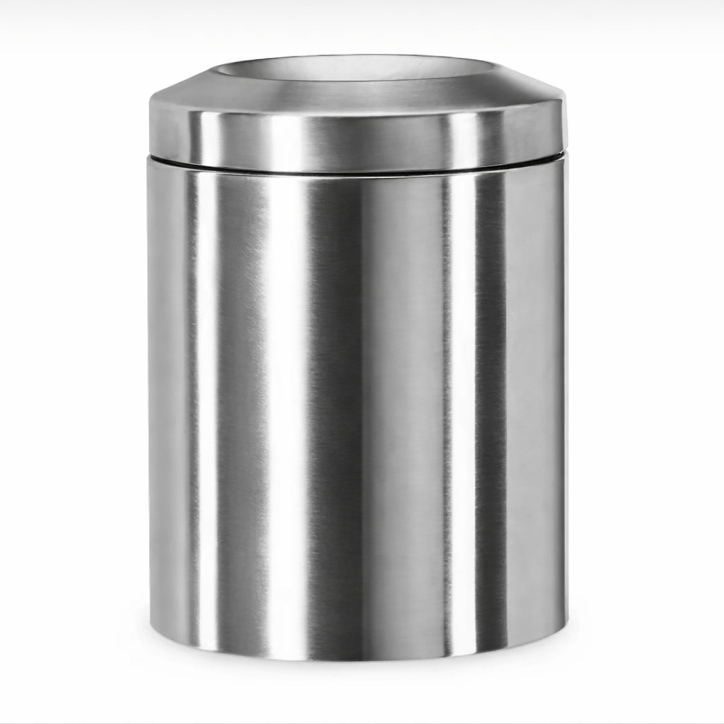 Feuerlöschender Papierkorb Stahl gebürstet 7 L für Büro und Praxis