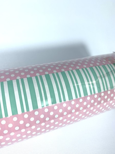 Detailansicht doppelseitiges Motiv Geschenkpapier Rosapunkt 50 cm x 50 m für Wiederverkäufer