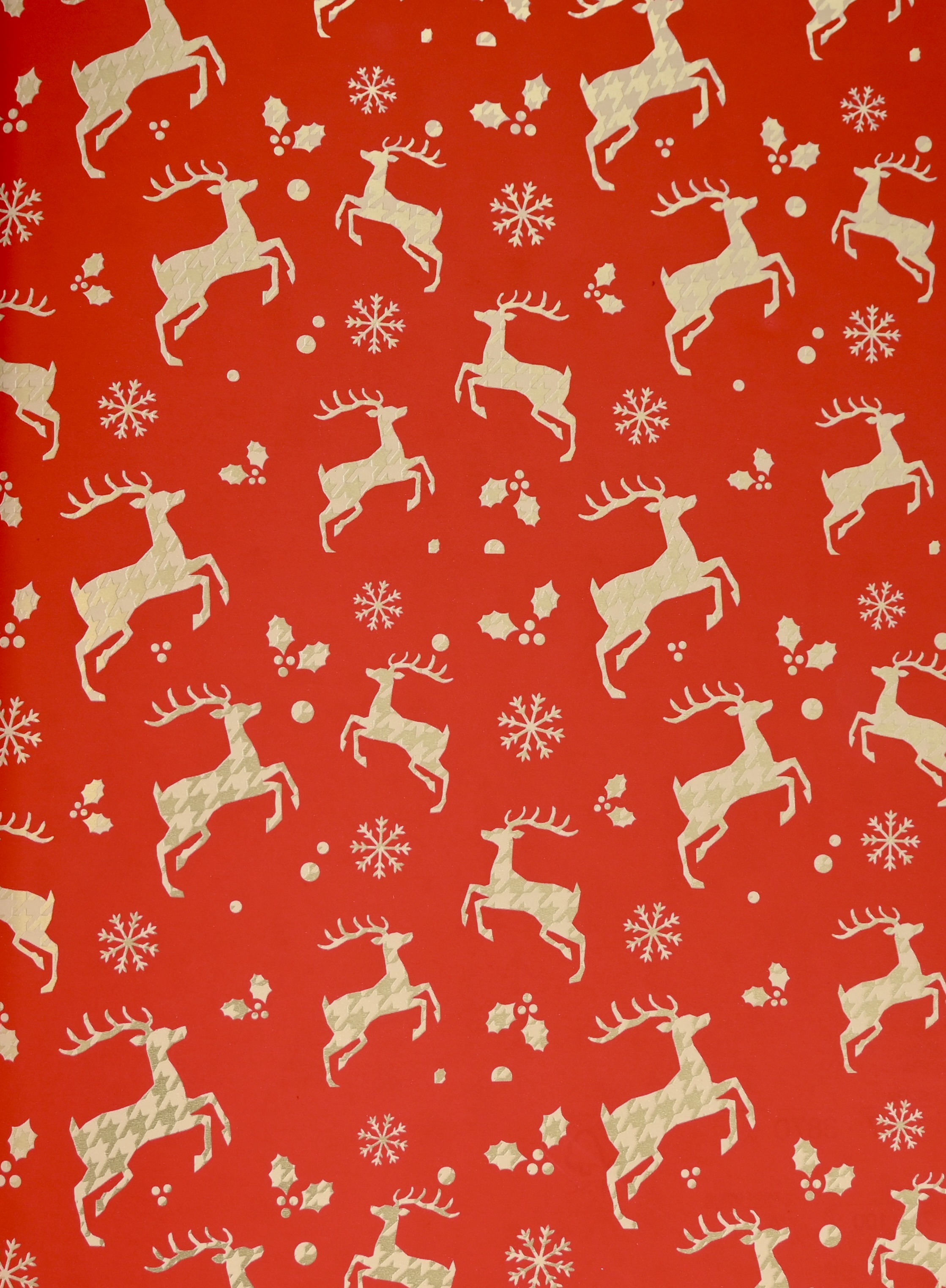 Weihnachts-Geschenkpapier Rentier-Silhouette 50 cm x 50 m für Großhändler, stilvolle Rentier-Silhouetten auf festlichem Hintergrund