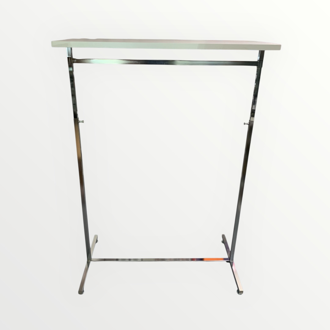 Abhängeständer/Verkaufsständer Länge 100cm, mit Ablage in weiß matt, höhenverstellbar Abhängeständer/Verkaufsständer Länge 100cm, mit Ablage in weiß matt, höhenverstellbar