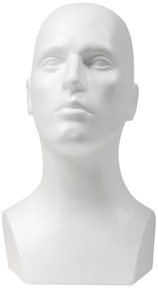 Styro_Head_Marc_140221100300000 Herrenkopf Marc weiß, Höhe 40cm