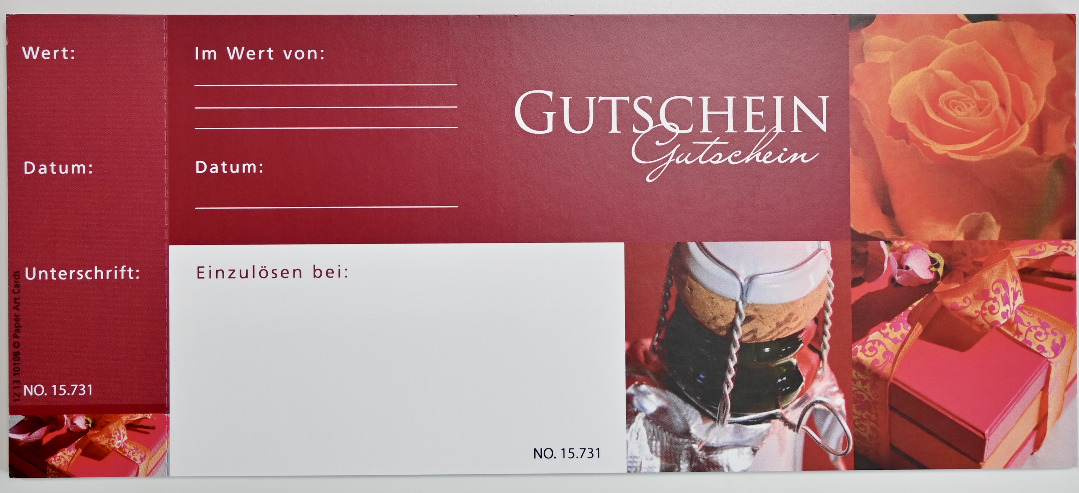 Gutschein 24,5x10,5 cm mit Umschlag 