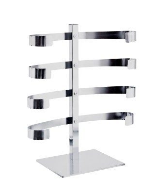 Thekenständer für 4 Gürtel, verchromt, Höhe 48 cm, Vorderansicht