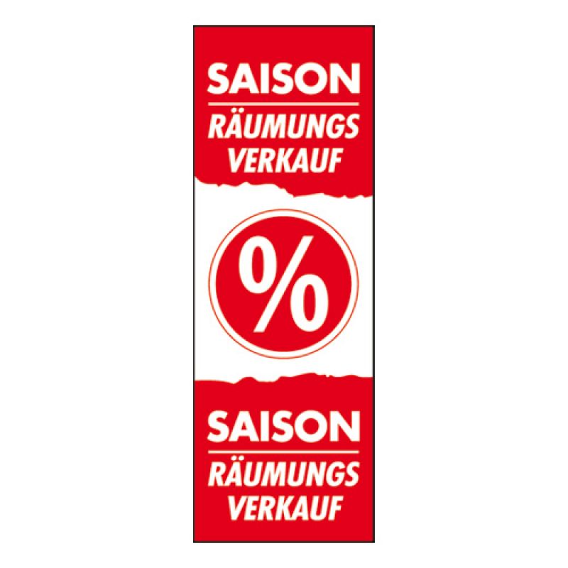 Plakat 'Saison Räumungsverkauf', Langbahn 