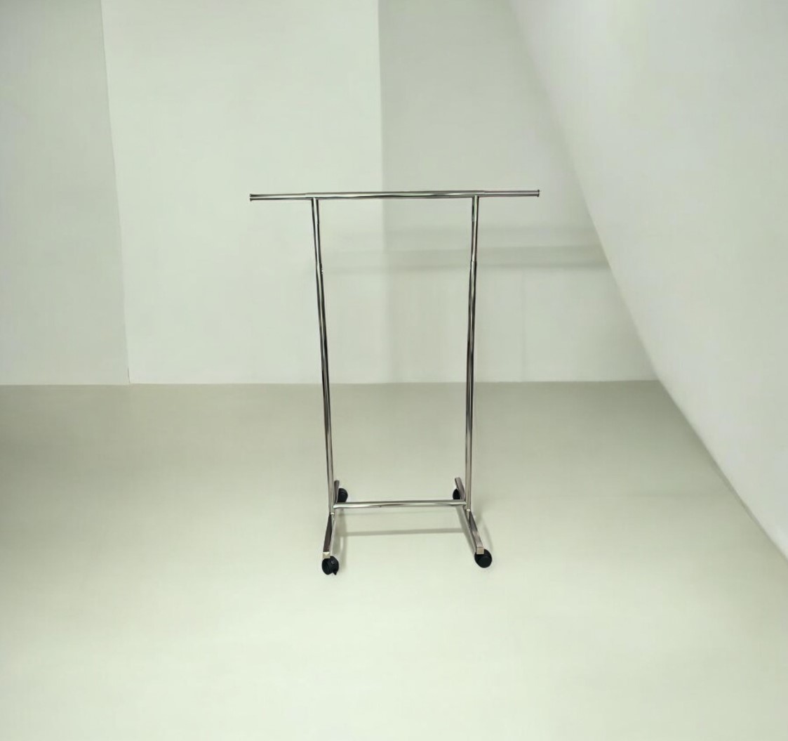 Rollständer-Mini 60 cm mit ausgezogenen Auszügen, verchromt, platzsparend und mobil