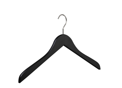 p753622101 Holzkleiderbügel, flach, schwarz oder weiss lackiert, L44cm (VE 50 Stück)