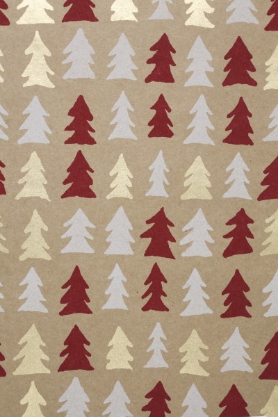 Weihnachts-Geschenkpapier Skandi Tannenwald 50 cm x 50 m für Großhändler, stilisierter Tannenwald im skandinavischen Design