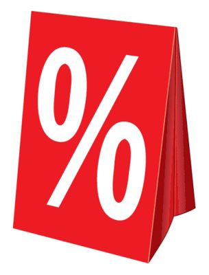 ch12558 Dachaufsteller DIN A3 "%"-Zeichen 1 Stück