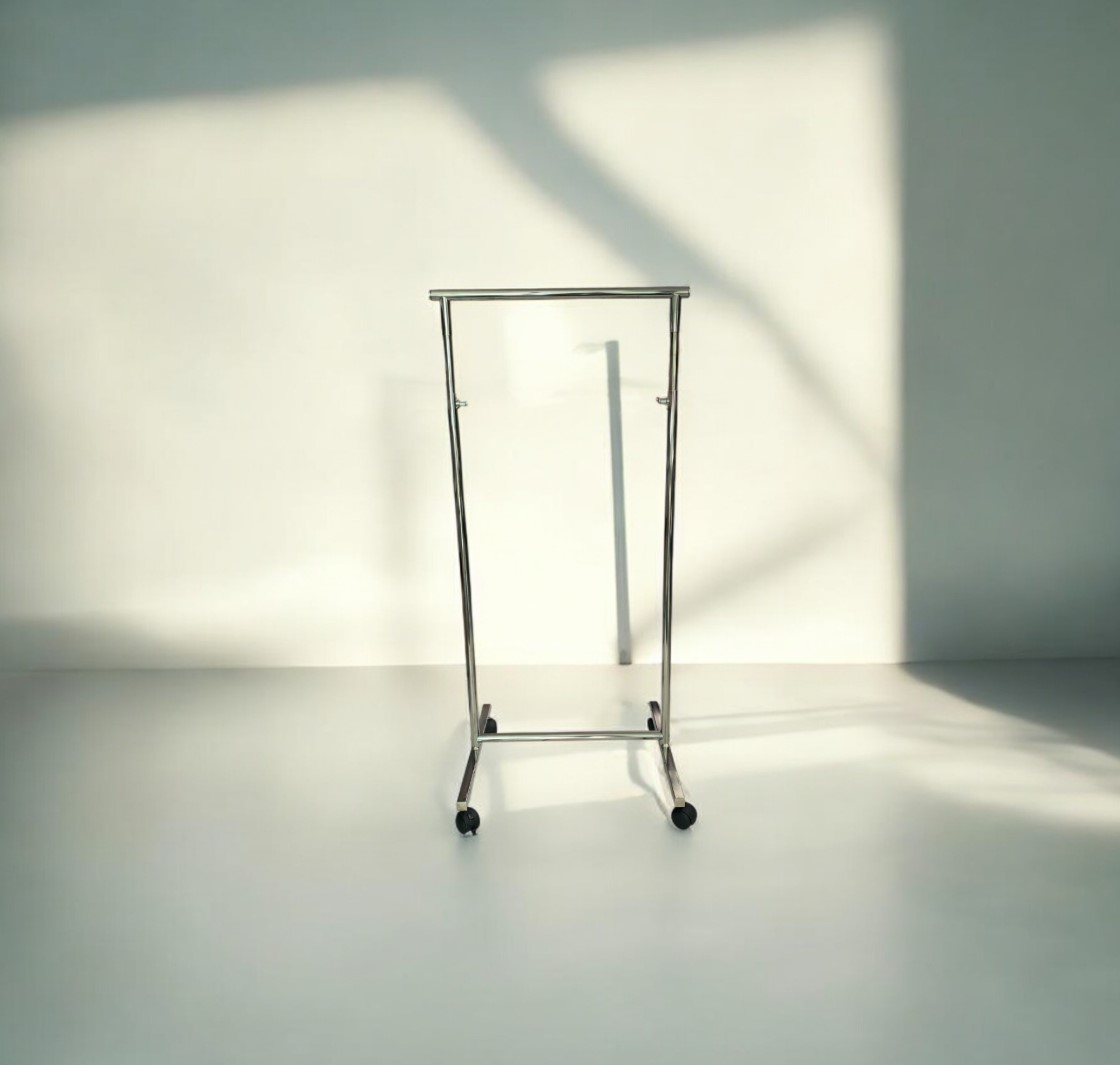 Rollständer-Mini 60 cm mit eingezogenen Auszügen, kompakt, verchromt und höhenverstellbar