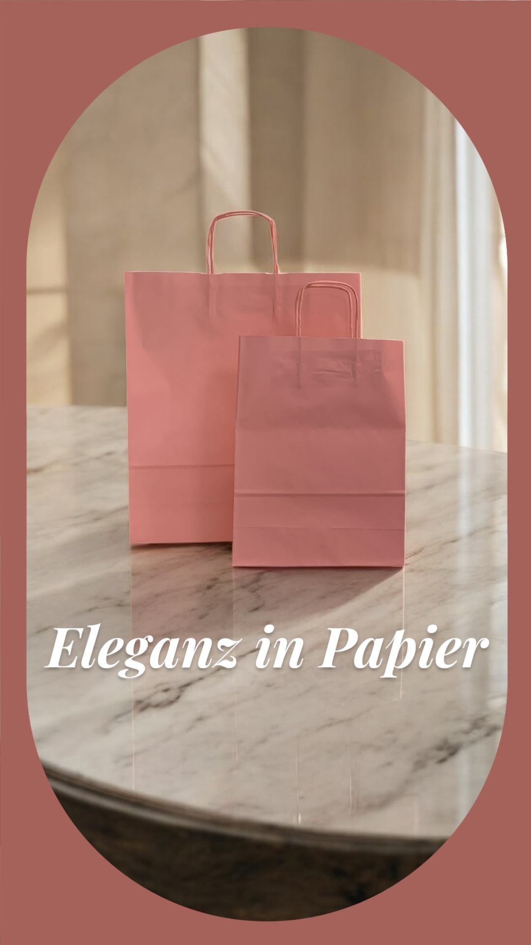 Papiertragetasche rosa klein mit Kordel, VE= 25 Stück