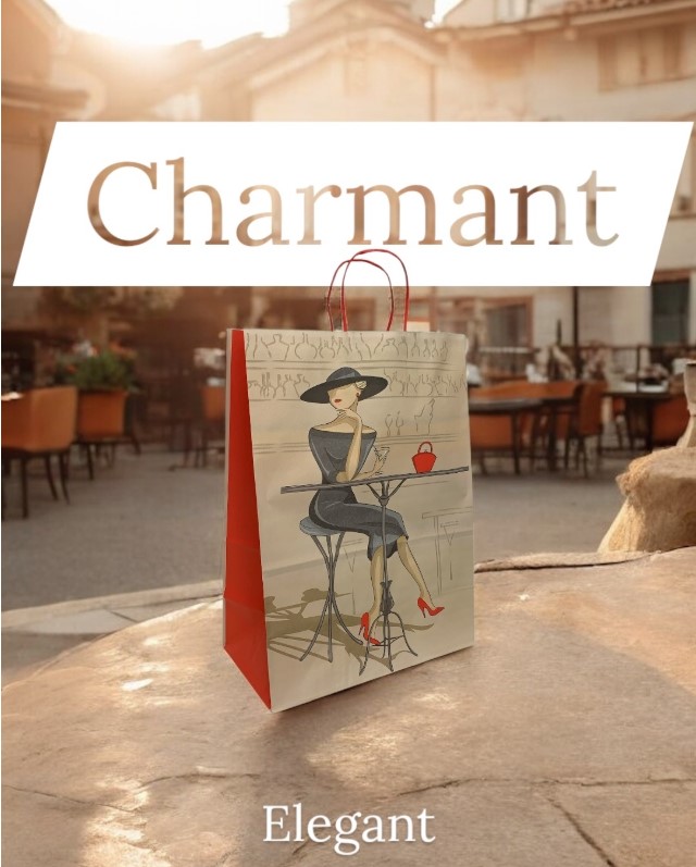 Papiertragetasche Elegant aus Kraftpapier mit Papierkordel