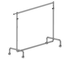 Höhenverstellbarer Rollständer 125–195 cm mit stabilem Rahmen und Auszieharm