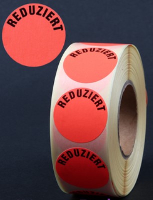 Klebeetiketten "Reduziert" 30mm, 1000 Stk.