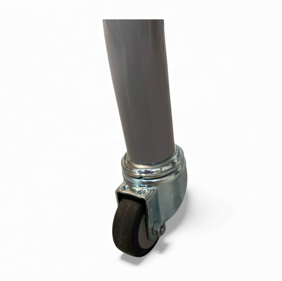 Detailansicht der Gummiräder des Rollständers