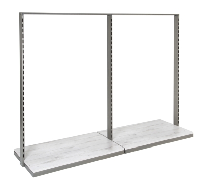 Mittelraumgondel IRON2 aus matt transparentem Metall, Maße 200×60×148 cm, Vorderansicht