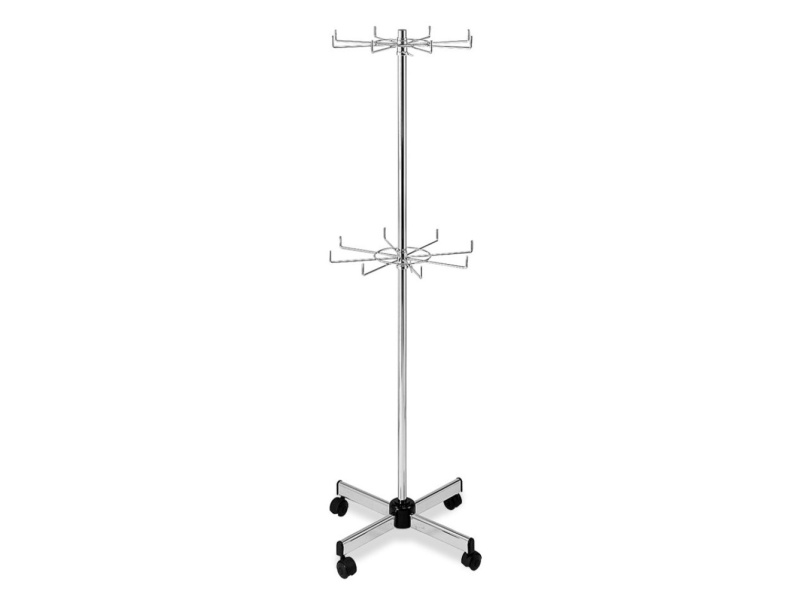 Detailaufnahme Fußgestell Hakenringständer 8 Haken, 4-fach Fuß mit Rollen