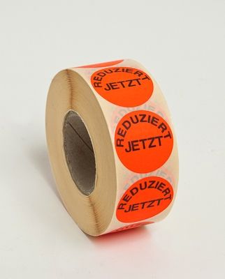 Klebeetikett Reduziert Jetzt 30mm 1000 Stk.