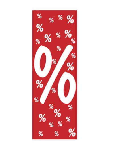 Plakat "%" Langbahn 48x138cm, 1 Stück
