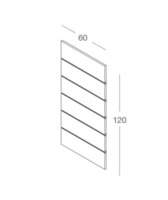 Lamellenwand BELLO 60x120cm - Komplett