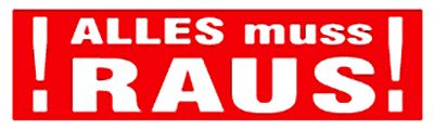 ch11705 Ankleber !Alles muss Raus! 1 Stück