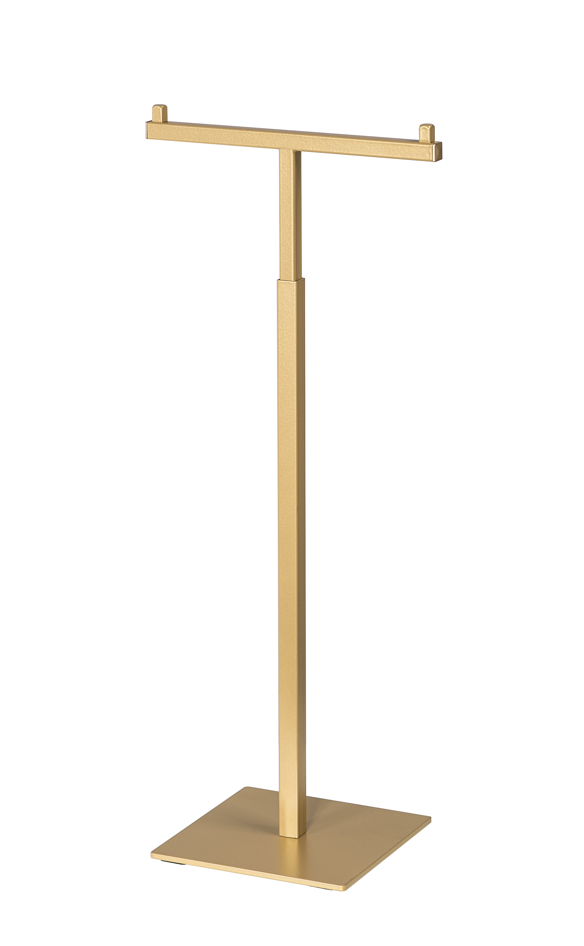 Taschenständer T-Form, goldfarben, höhenverstellbar 40–70 cm, Vorderansicht