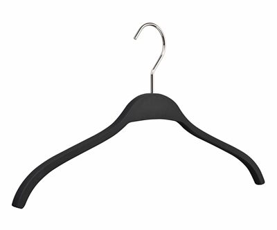 p19c40ne Schichtholzkleiderbügel 19c soft-touch schwarz, Länge 43cm (VE 100 Stück)